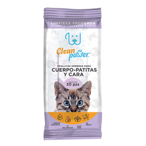 Toallita Húmeda Gato para (Cuerpo Patitas y Cara 30 Hjs