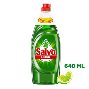 Salvo Detergente Líquido Lavatrastes Limón 640 ml