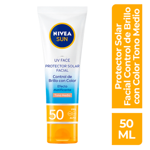 Nivea Sun Face Shine Control Tinted 50ml Nivea S 50 Ml