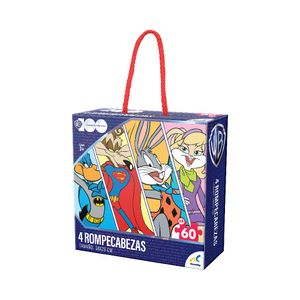 Rompecabezas 4 en 1 Warner Th100 Caja de Cartón 1 Pz