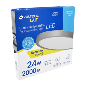 Luminario Gris Led 24w Redondo Plafon 1 Pz