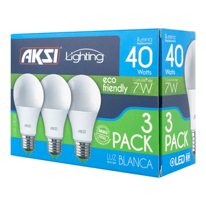 Foco Led 3pack 7w Eco Luz Blanca 1 Pz