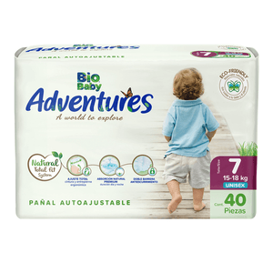 Bio Baby Adventures Pañal Autoajustable Talla 7 con 40 pz