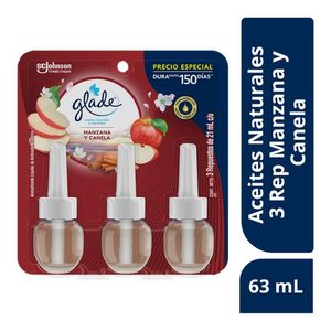 Glade Aromatizante Aceites Naturales Repuesto x3 Manzana Canela 21 ml