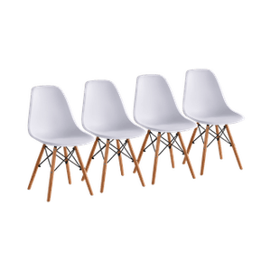 Kerrville Set de 4 Sillas Eames Blancas