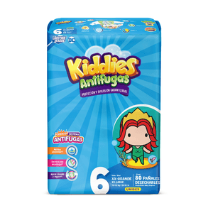 Kiddies Antifugas Pañal Talla 6 XX Grande 80 pz