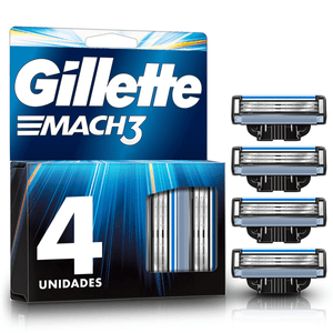 Cartucho de Rastrillo Gillette Mach3 3 Hojas con 4 pz