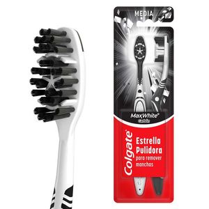 Cepillo Dental Colgate Max White Carbón Medio 2 pz