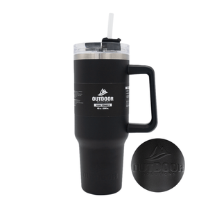 Vaso Negro de Acero Inoxidable Outdoor Solutions  1 Pz