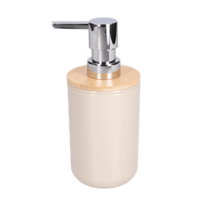 Dispensador de Jabon de Plastico Arena con Bambu  1 Pz