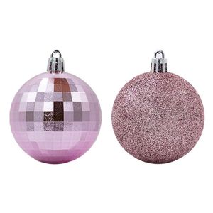 Esferas 6 Cm Disco Y Gliter Rosa 12 Pz 1 Pz