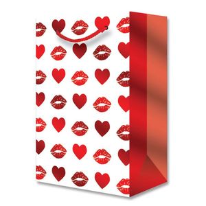 Bolsa Regalo Mediana Corazones Foil 1 Pz